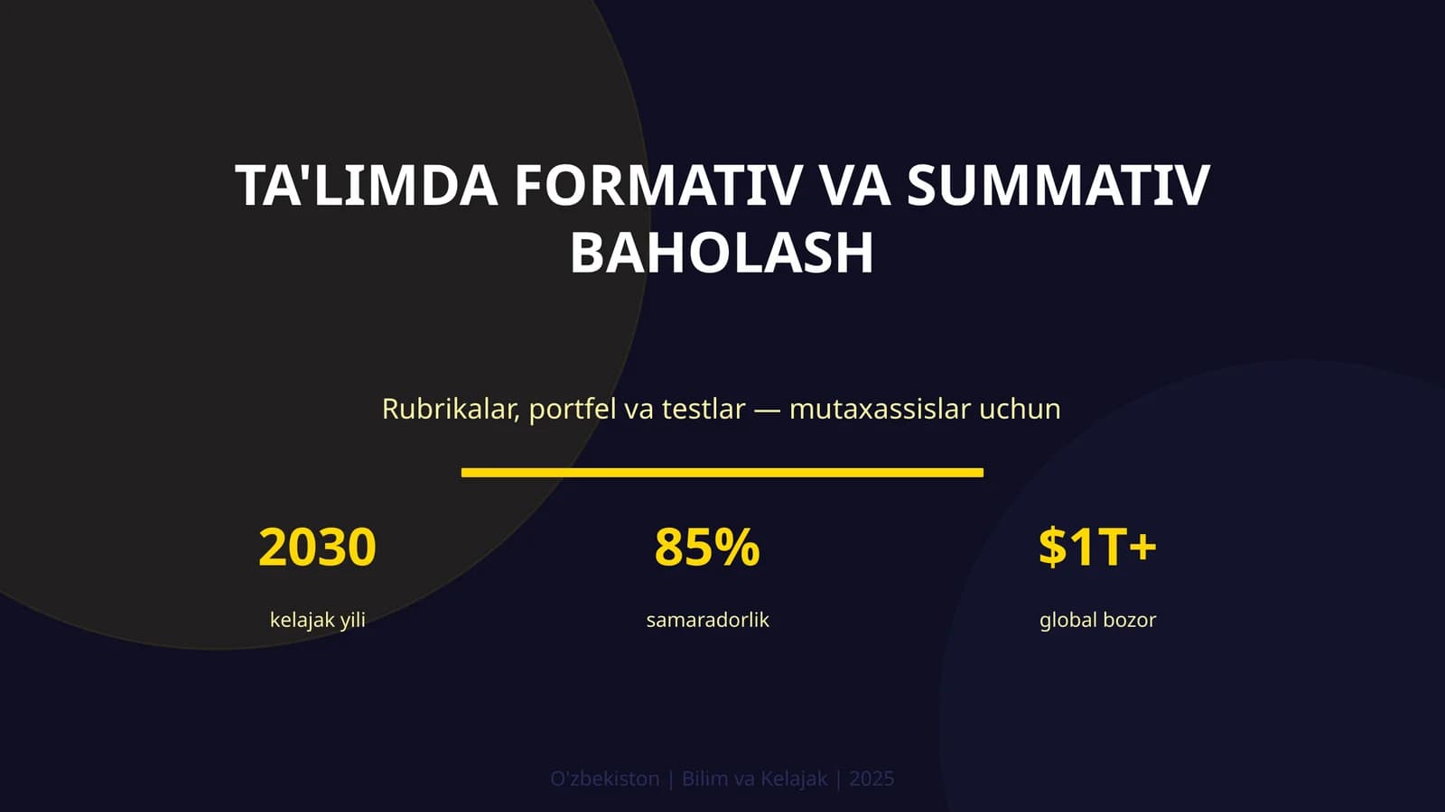 TA'LIMDA FORMATIV VA SUMMATIV BAHOLASH