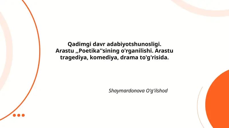 Arastu "Poetika"
