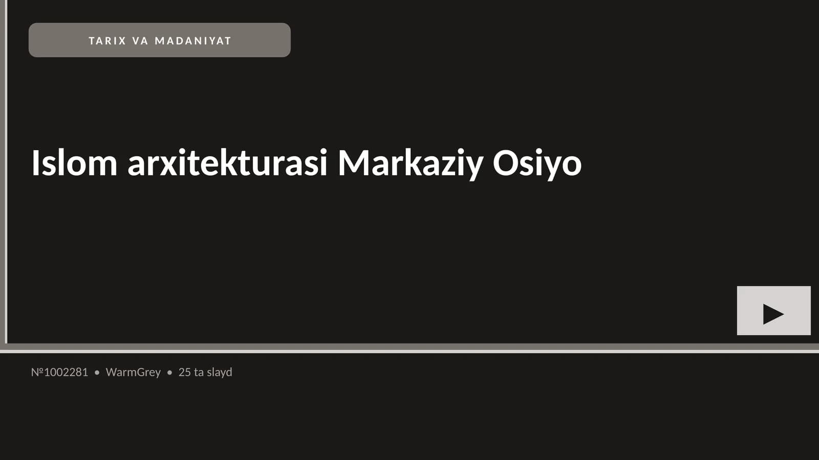 Islom arxitekturasi Markaziy Osiyo