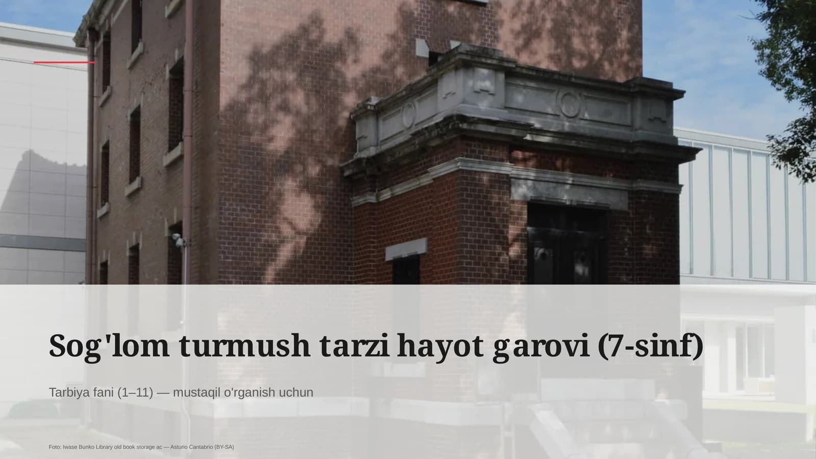 Sog'lom turmush tarzi hayot garovi (7-sinf)