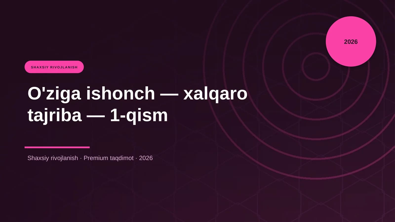 O'ziga ishonch