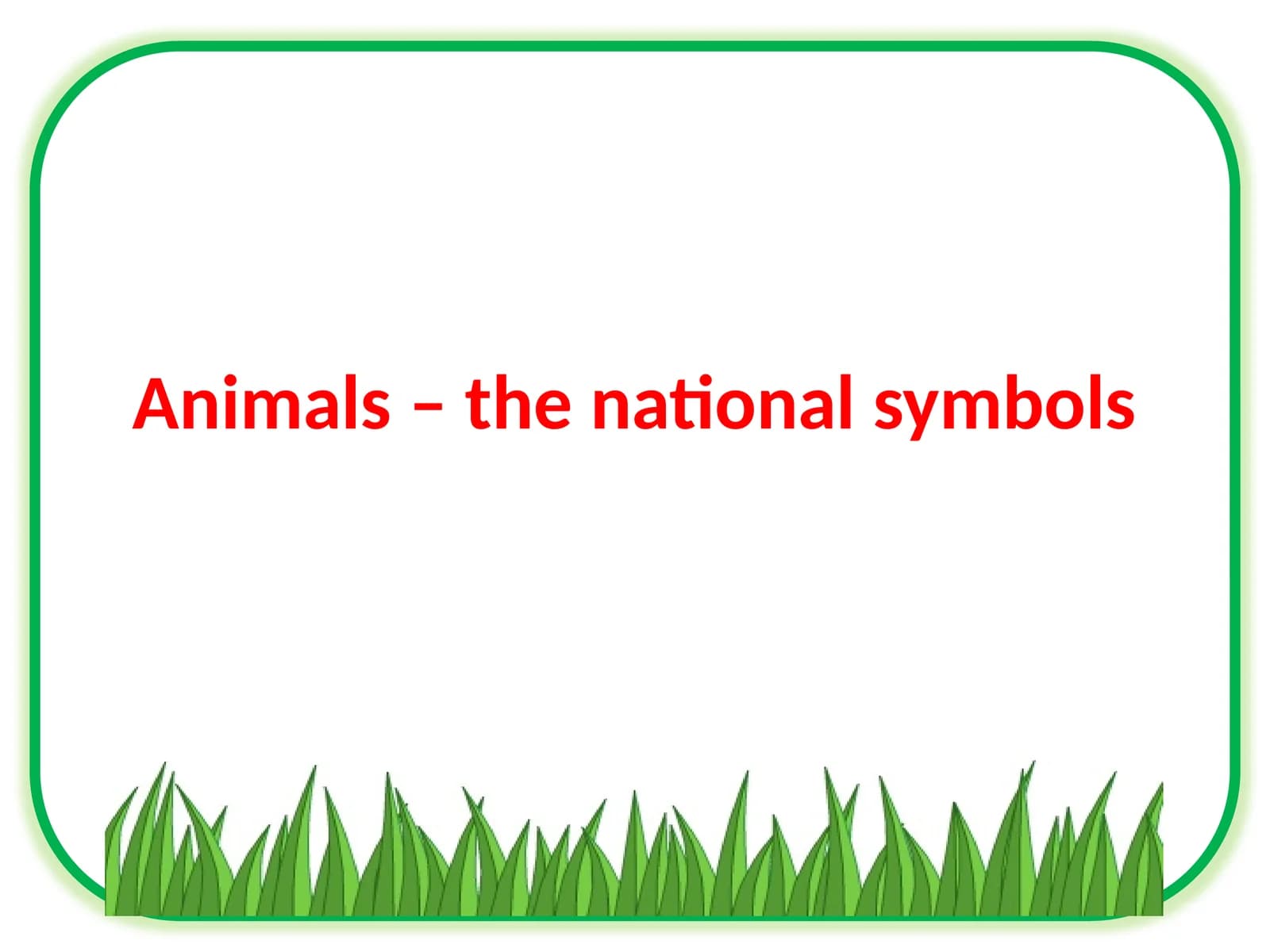 11-sinf Ingliz tili fanidan Animals as national symbols dars taqdimot