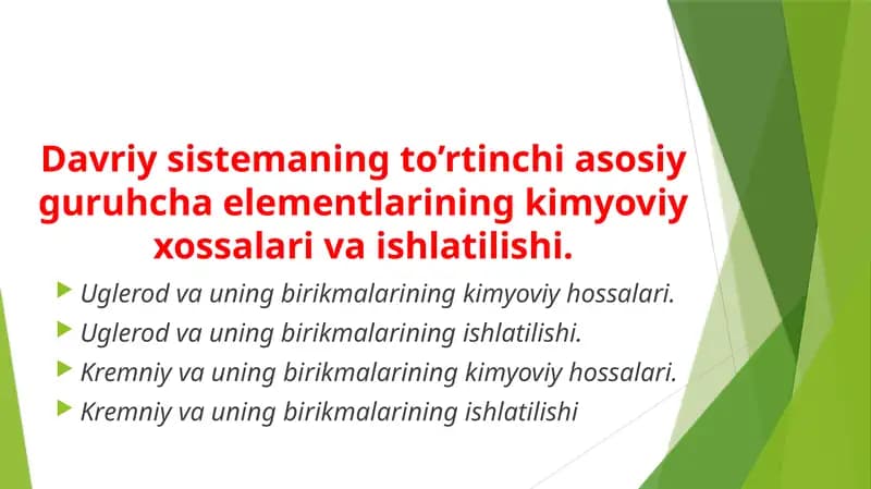 Kimyoviy Elementlar