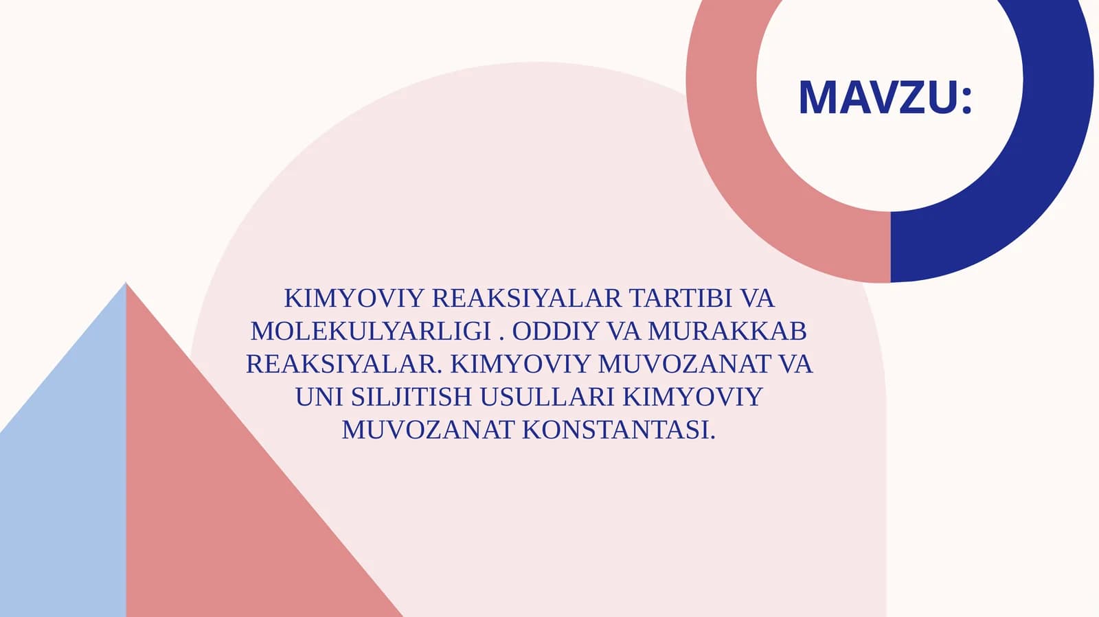 Kimyoviy Reaksiyalar Tartibi va Molekulyarligi