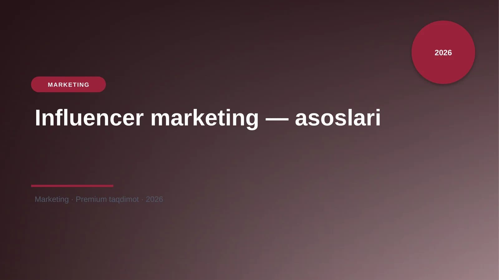 Influencer marketing — asoslari