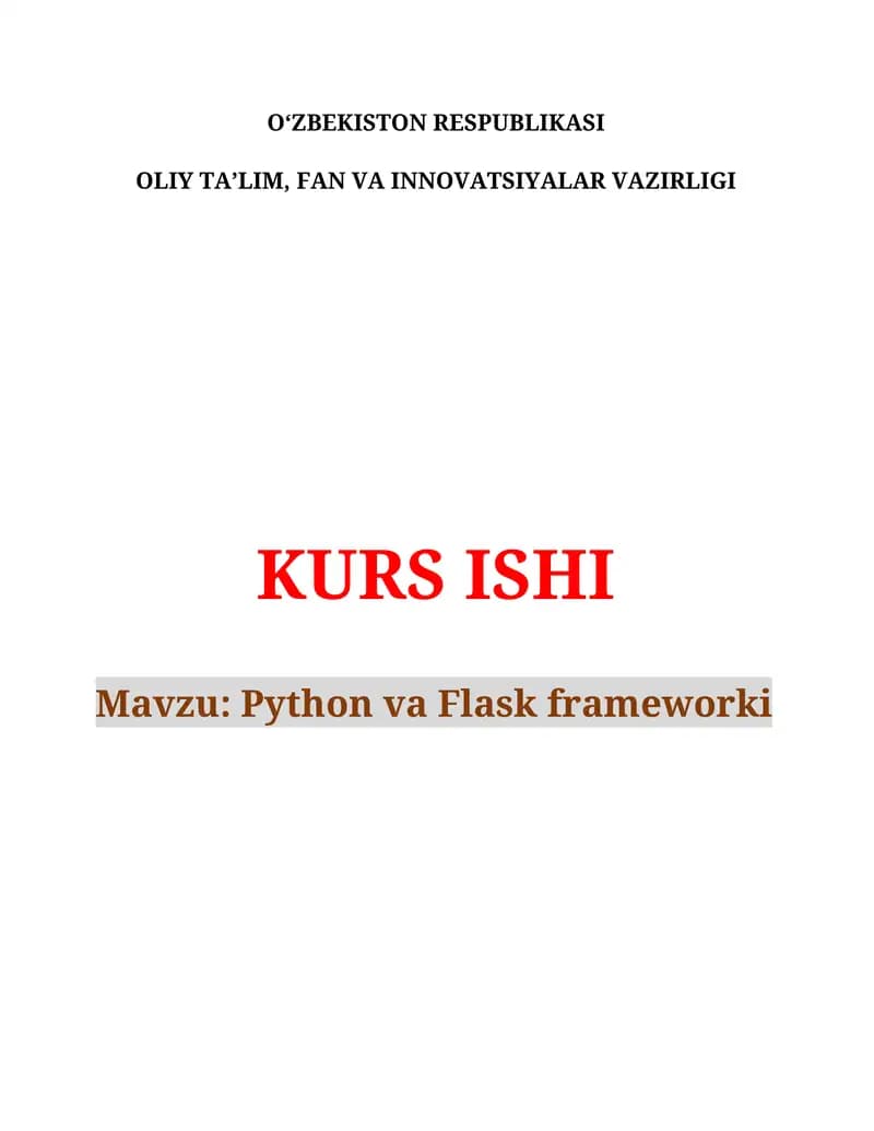 Python va Flask frameworki