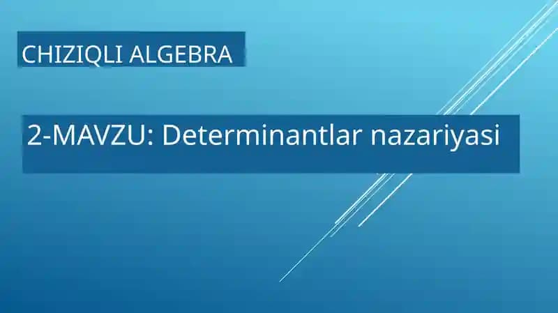 Determinantlar nazariyasi