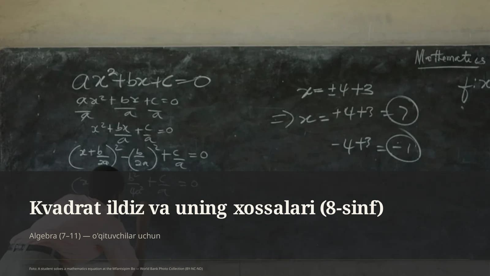 Kvadrat ildiz va uning xossalari (8-sinf)