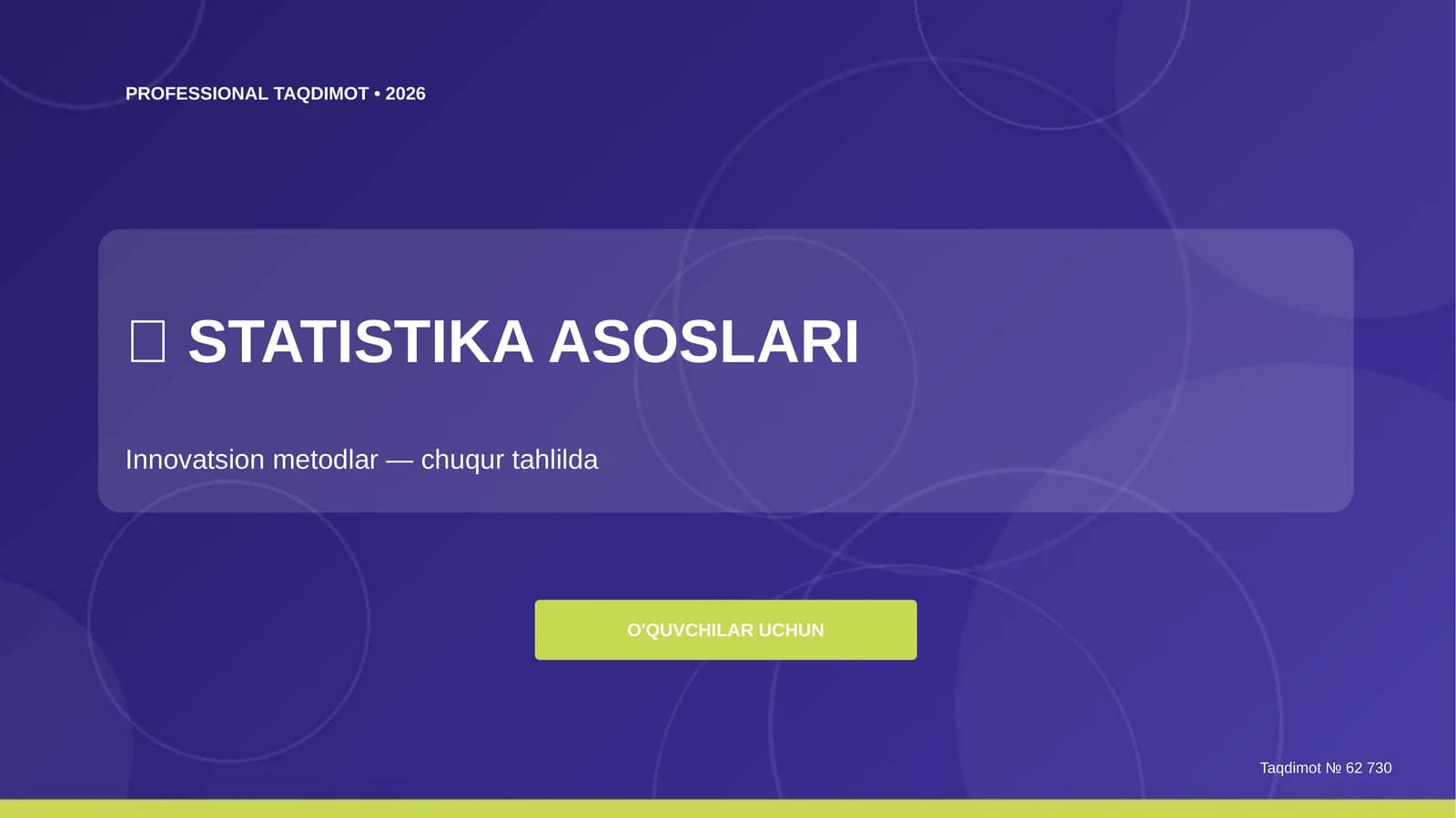 STATISTIKA ASOSLARI