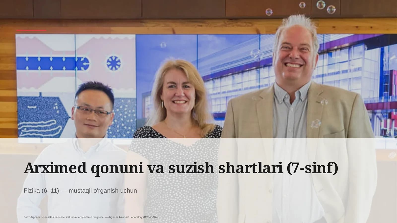 Arximed qonuni va suzish shartlari (7-sinf)
