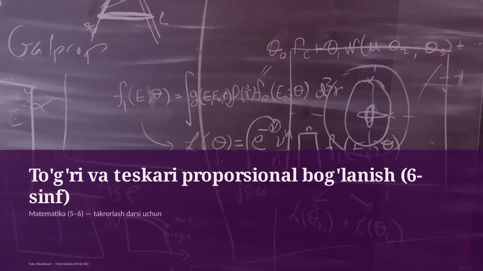 To'g'ri va teskari proporsional bog'lanish (6-sinf)