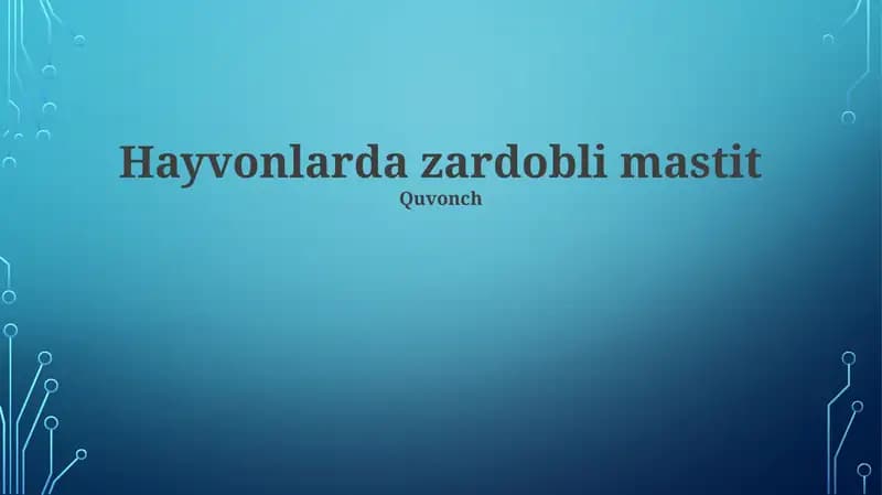 Hayvonlarda zardobli mastit