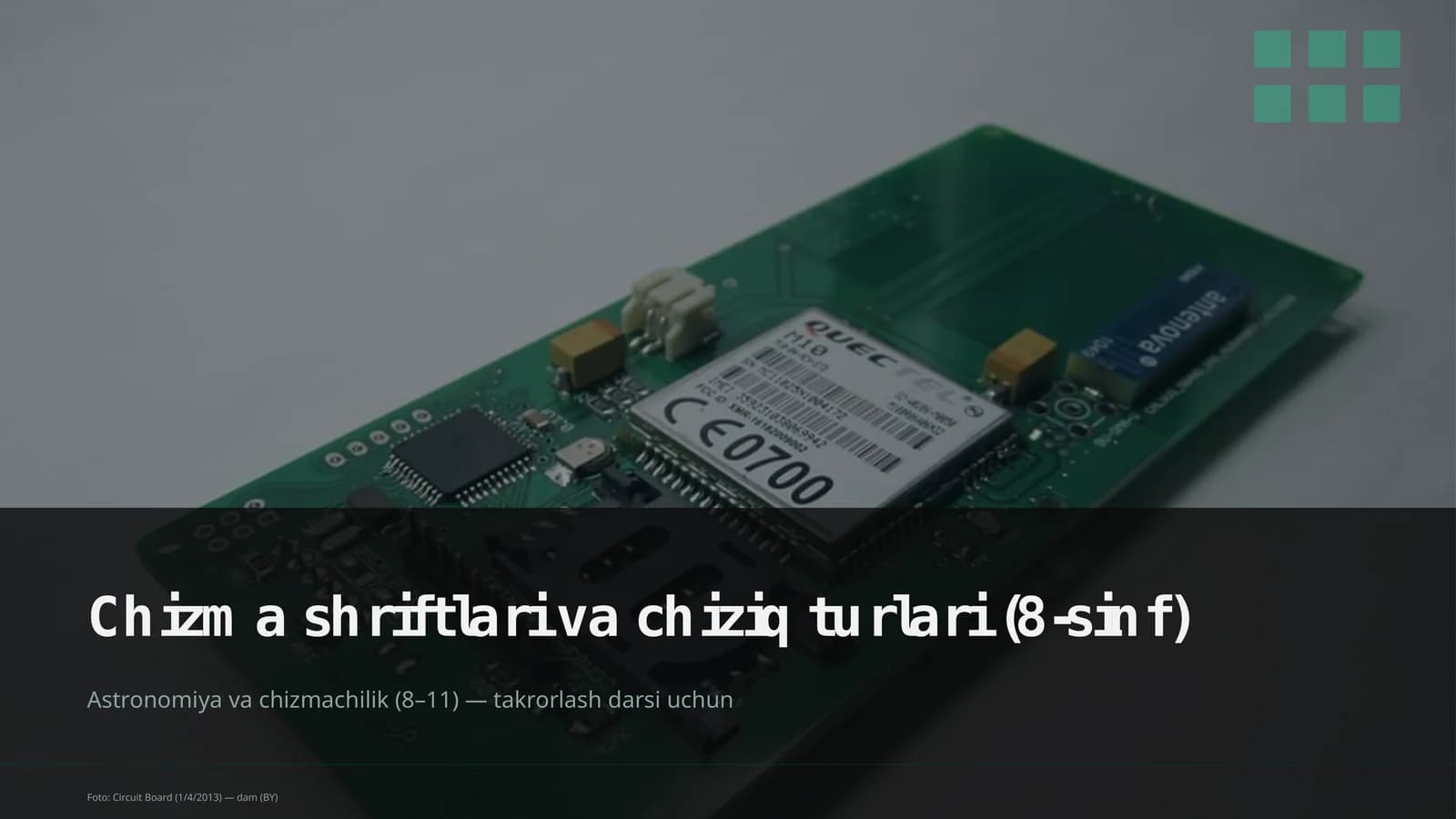 Chizmachilik va chiziq turlari (8-sinf)