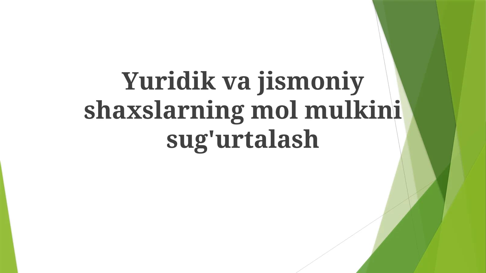 Yuridik va jismoniy shaxslarning mol-mulk sug'urtasi