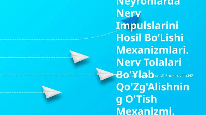 Neyronlarda Nerv Impulslarini Hosil Bo'Lishi Mexanizmlari