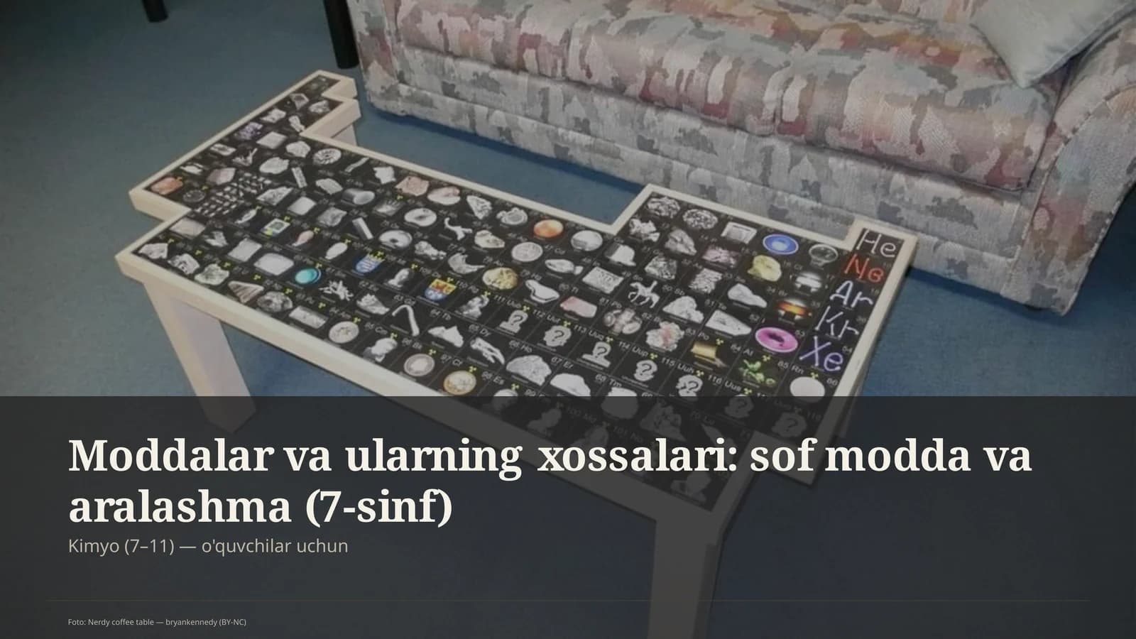 Moddalar va ularning xossalari: sof modda va aralashma (7-sinf) Kimyo