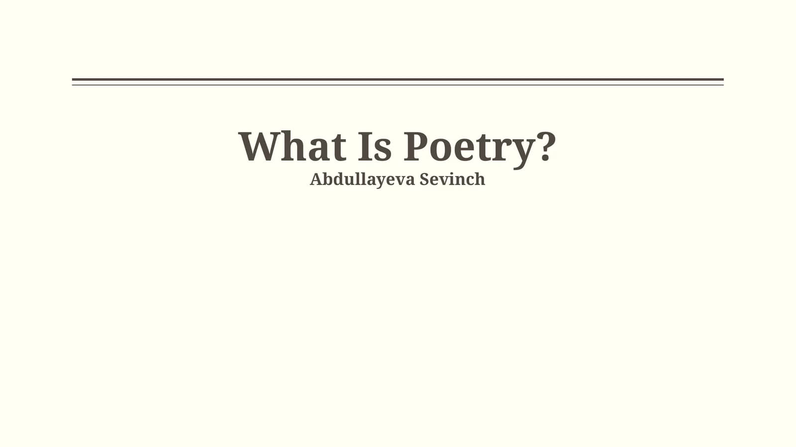 What Is Poetry?