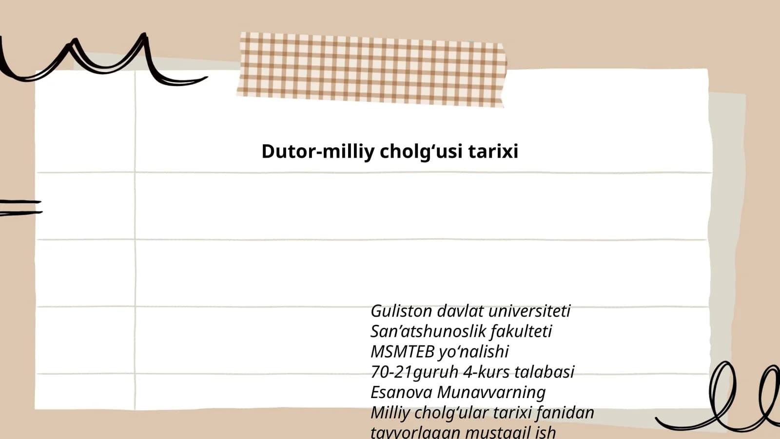 Dutor-milliy cholgʻusi tarixi