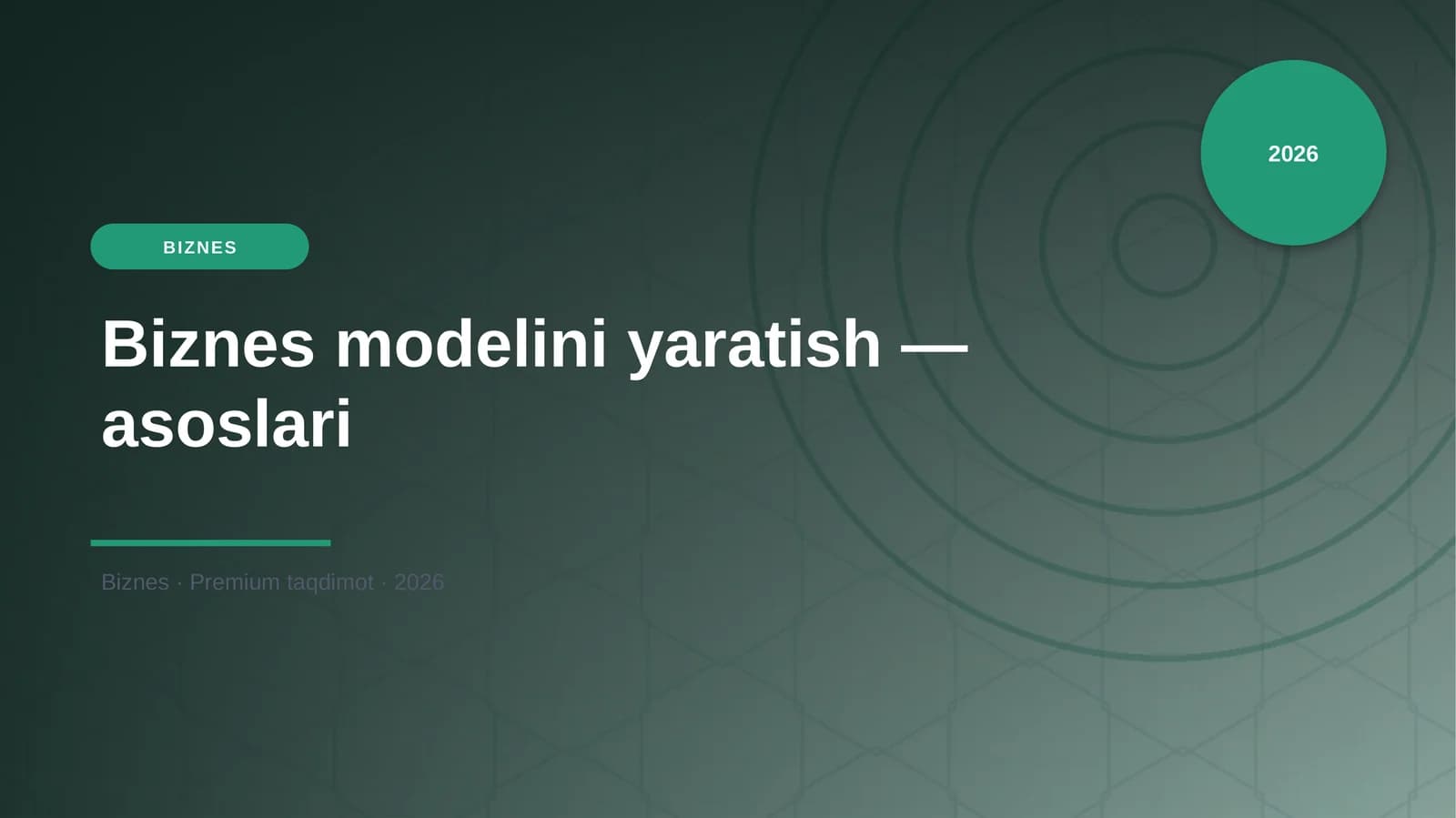 Biznes modelini yaratish — asoslari