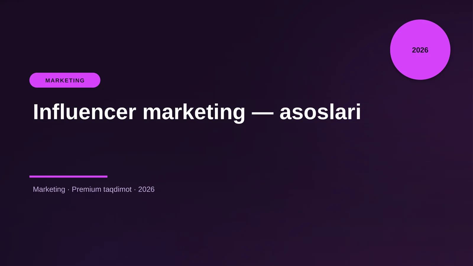 Influencer marketing — asoslari