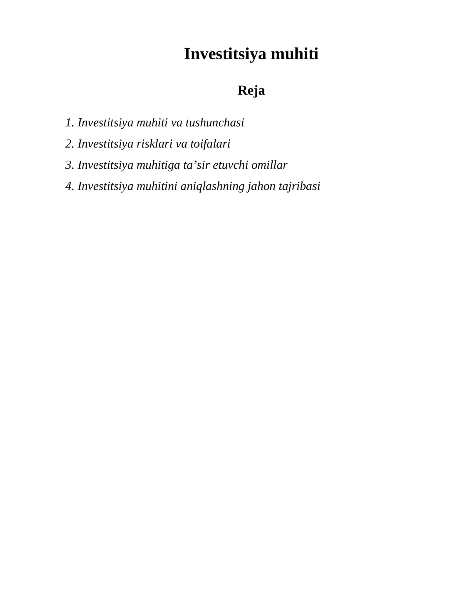 Investitsiya muhiti