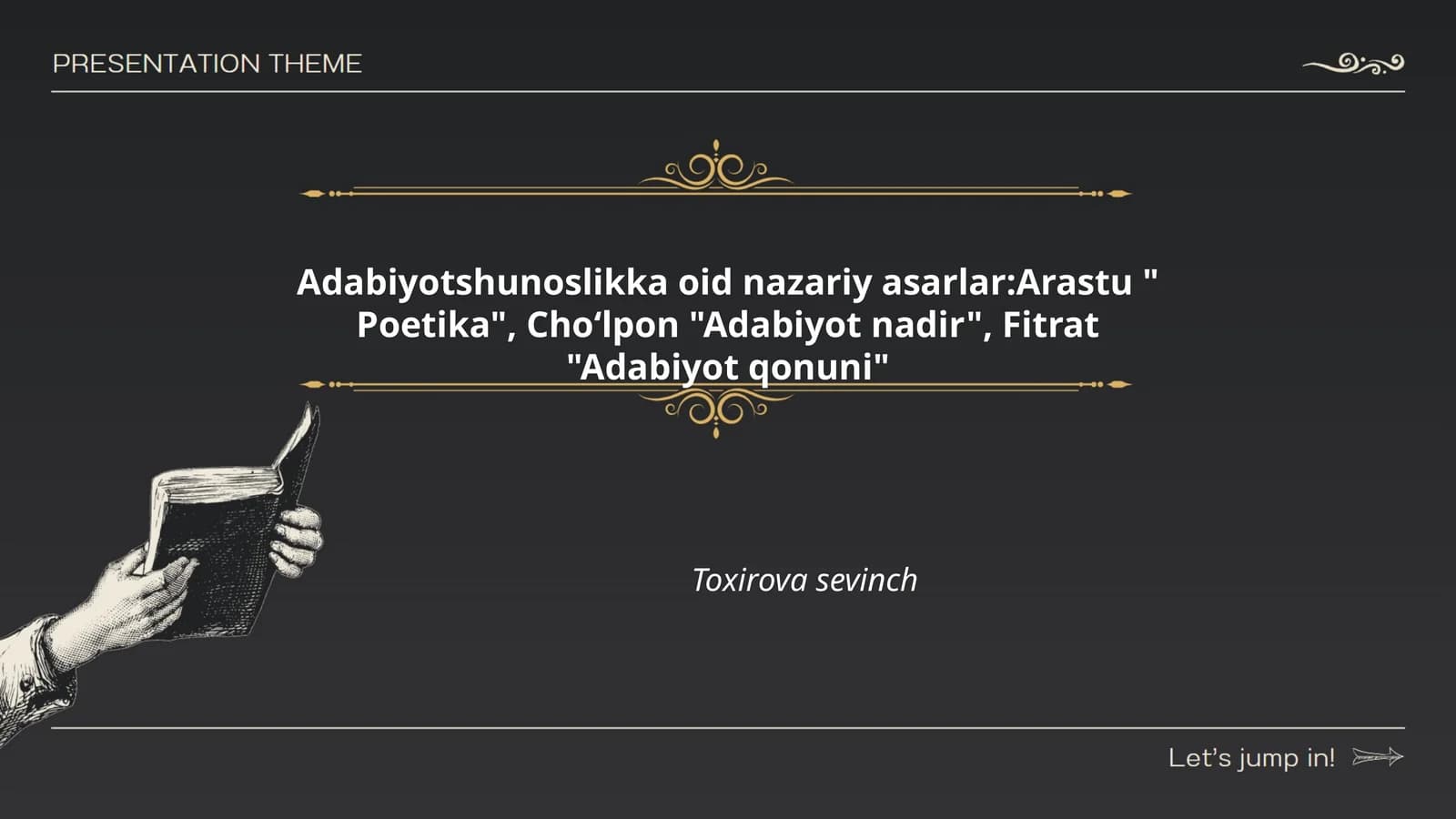 Adabiyotshunoslikka oid nazariy asarlar