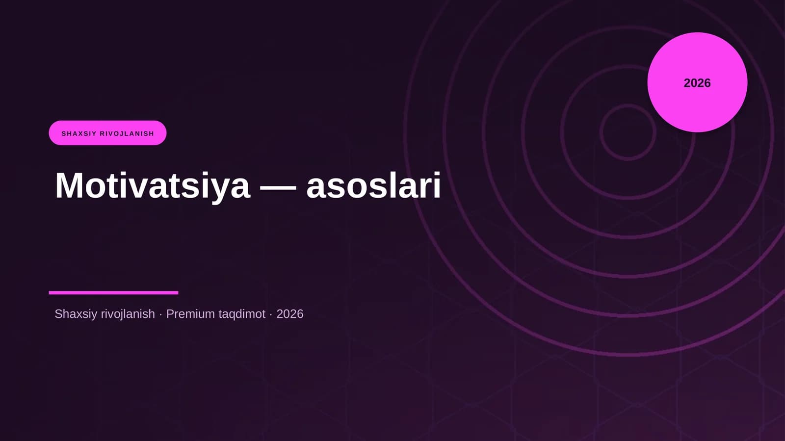 Motivatsiya — asoslari