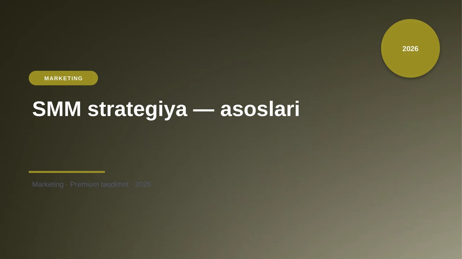 SMM strategiya — asoslari