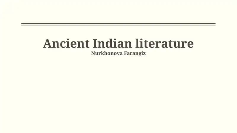 Ancient Indian literature