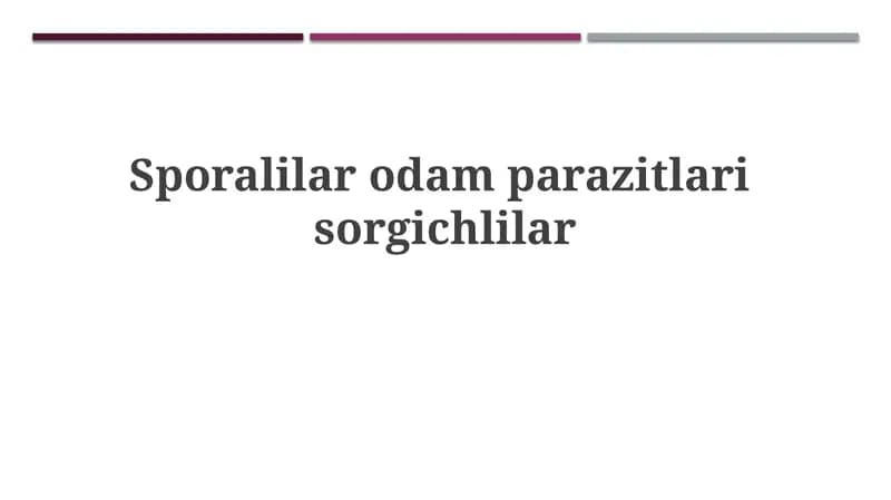 Sporalilarodamparazitlarisorgichlilar
