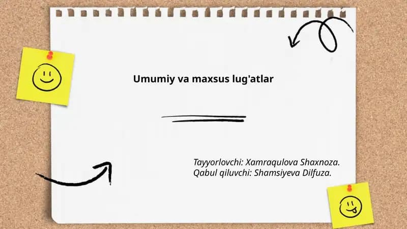 Umumiy va maxsus lug'atlar