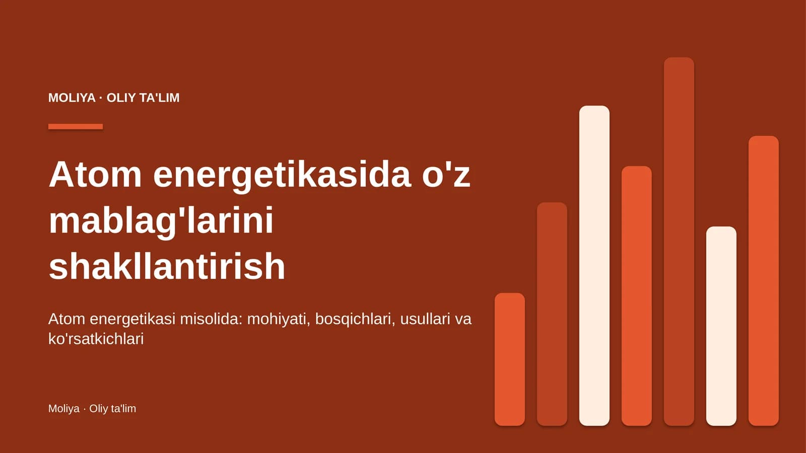 Atom energetikasida o'z mablag'larini shakllantirish