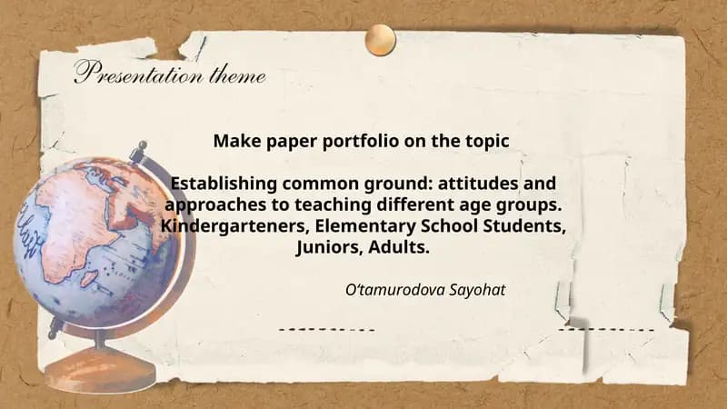 Establishing common ground: attitudes and approaches to teaching different age groups