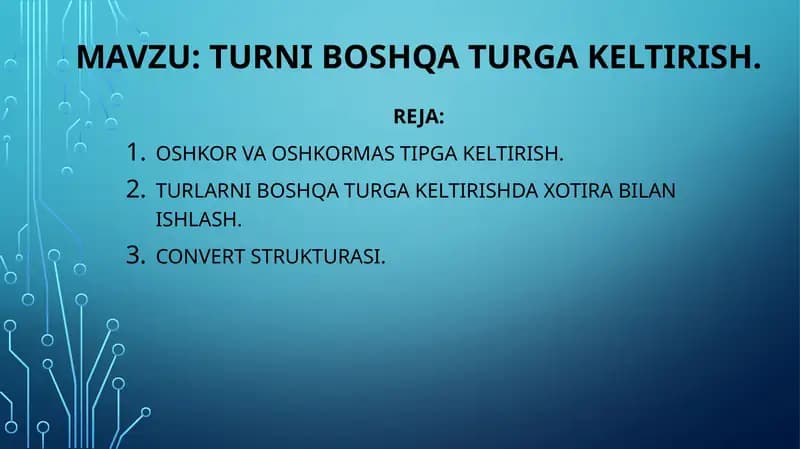 Oshkor ta'rifini qo'shish