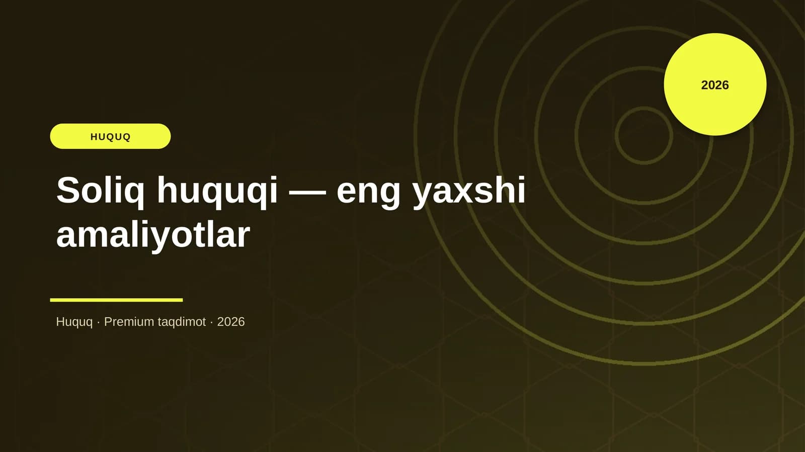 Soliq huquqi — eng yaxshi amaliyotlar