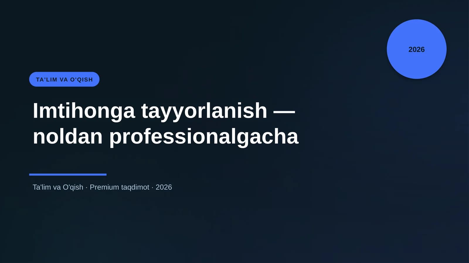 Imtihonga tayyorlanish — noldan professionalgacha