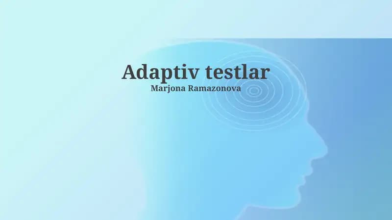 Moslashuvchan Testlar