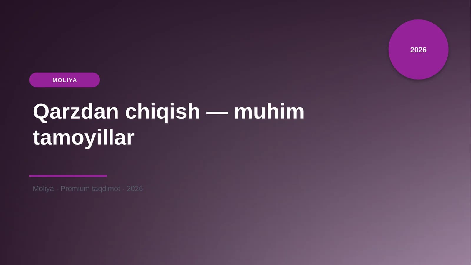Qarzdan chiqish — muhim tamoyillar