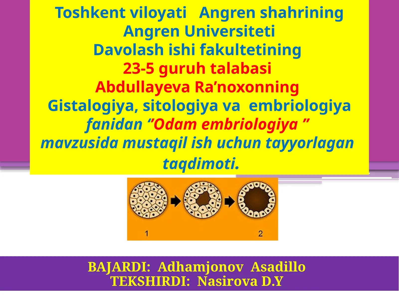 Odam embriologiyasi