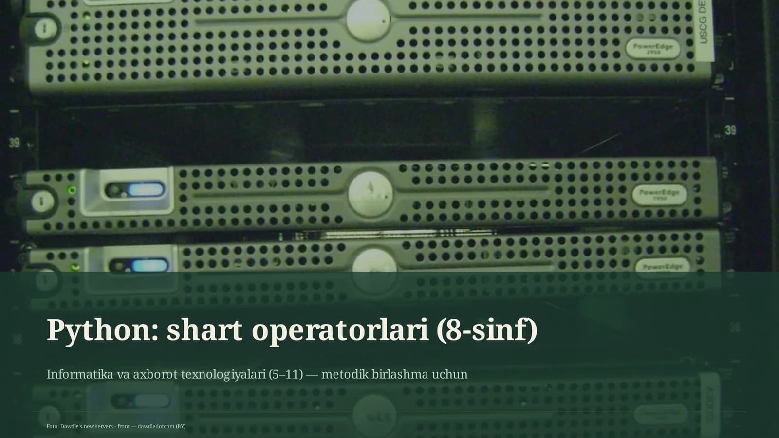 Python: shart operatorlari (8-sinf)