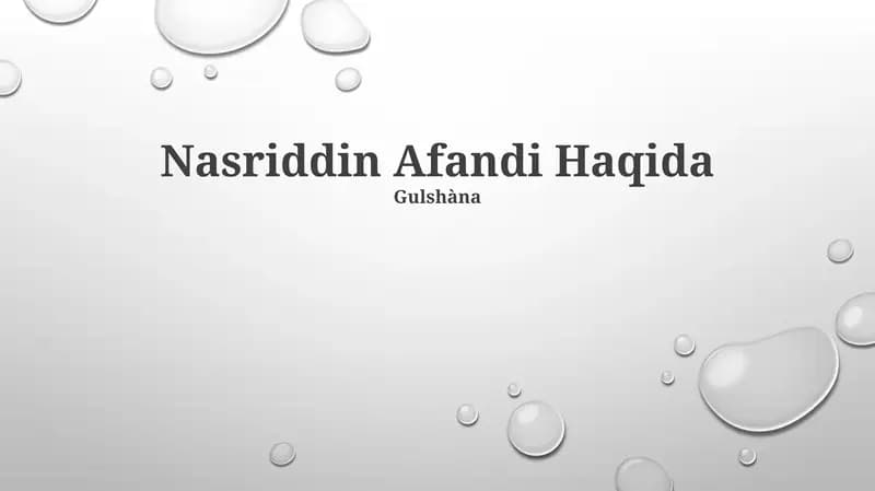 Nasriddin Afandi Haqida
