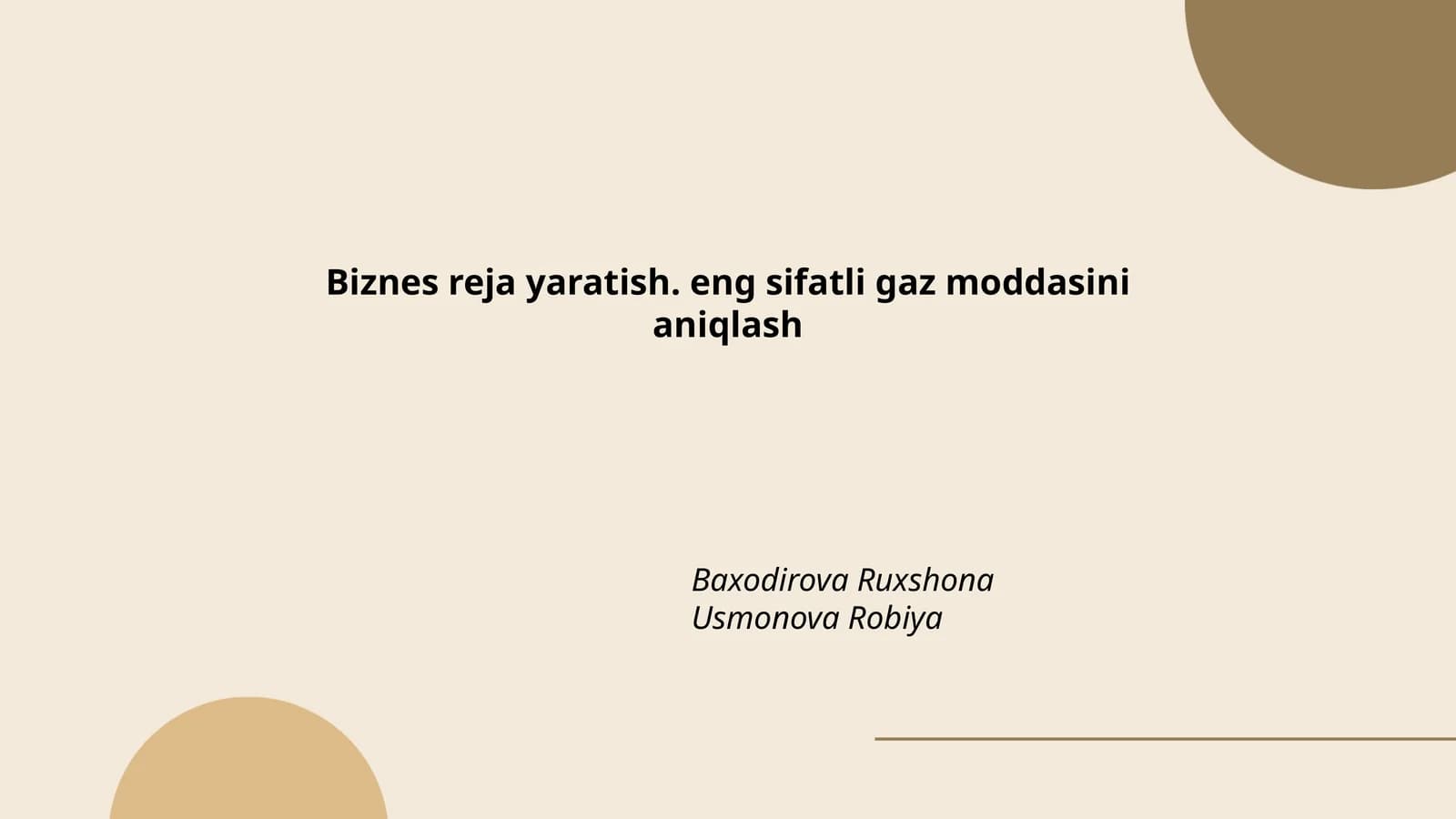 Eng sifatli gaz moddasini aniqlash