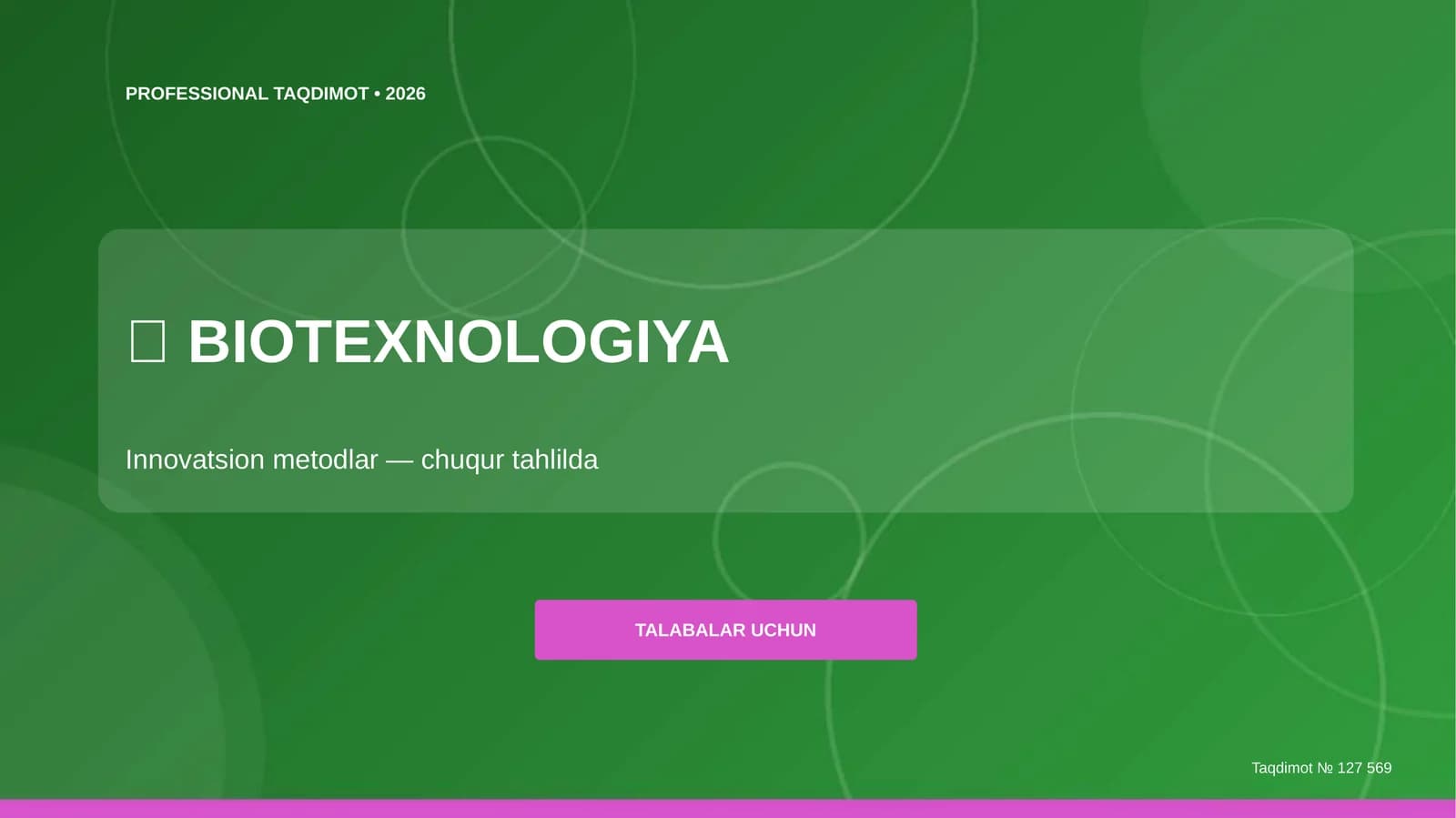 BIOTEXNOLOGIYA