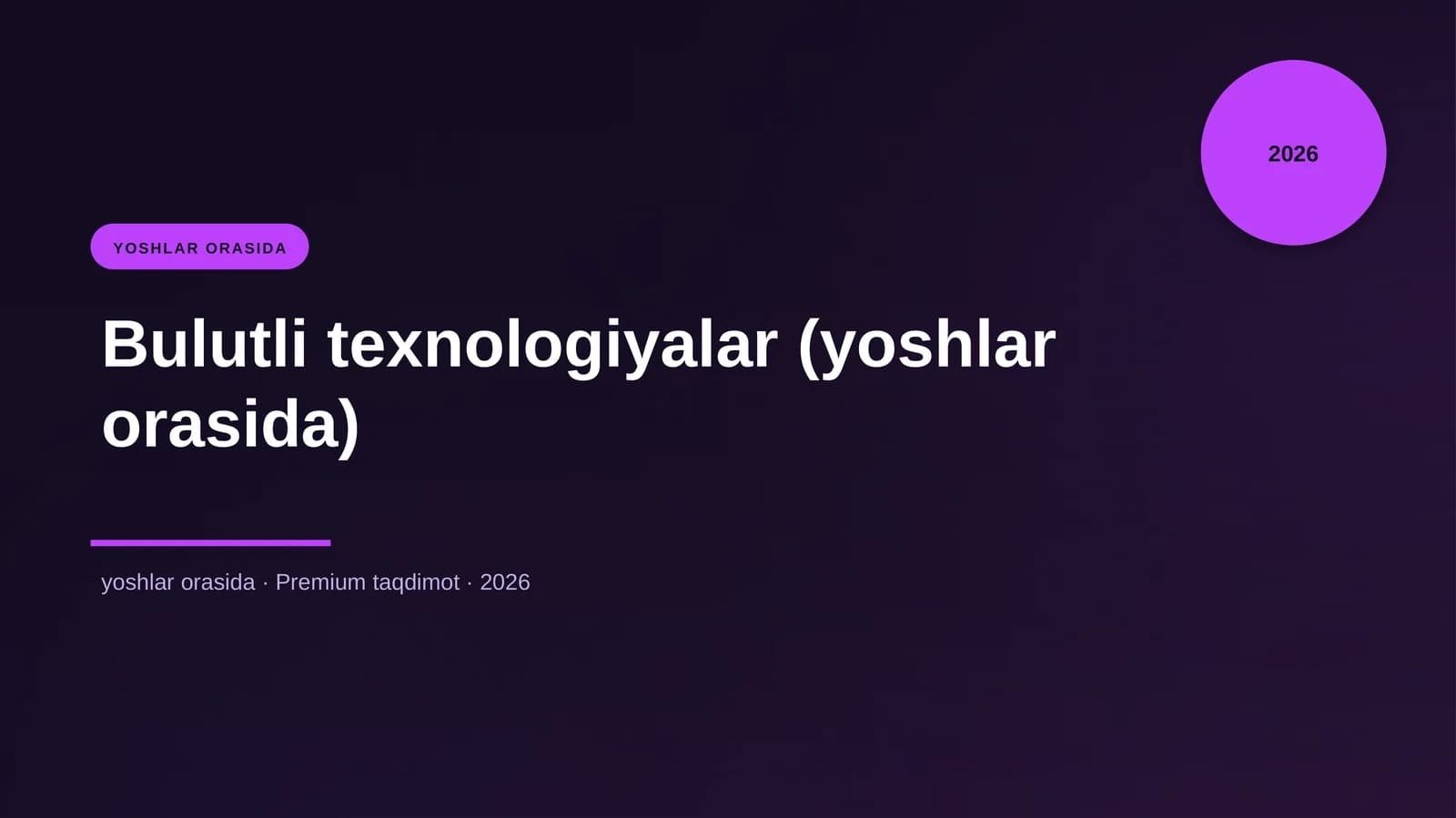 Bulutli texnologiyalar (yoshlar orasida)