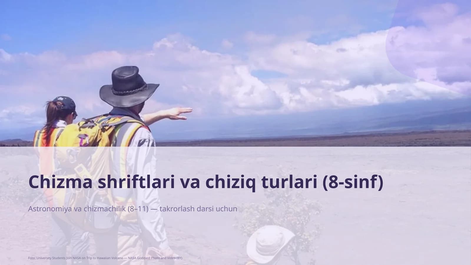 Chizma shriftlari va chiziq turlari (8-sinf)