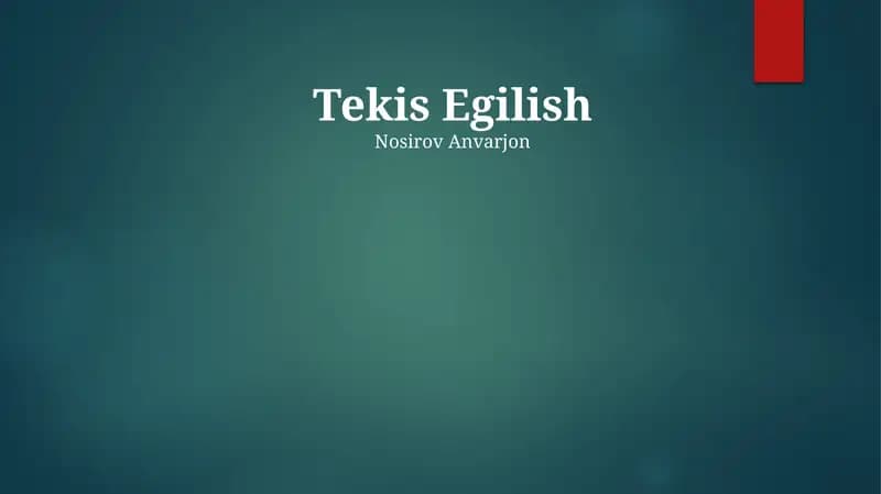 Tekis Egilish