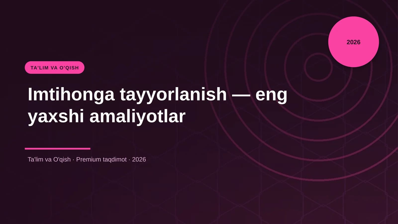 Imtihonga tayyorlanish — eng yaxshi amaliyotlar