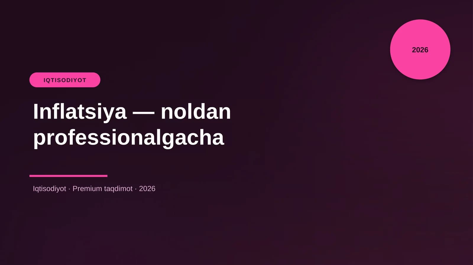 Inflatsiya — noldan professionalgacha