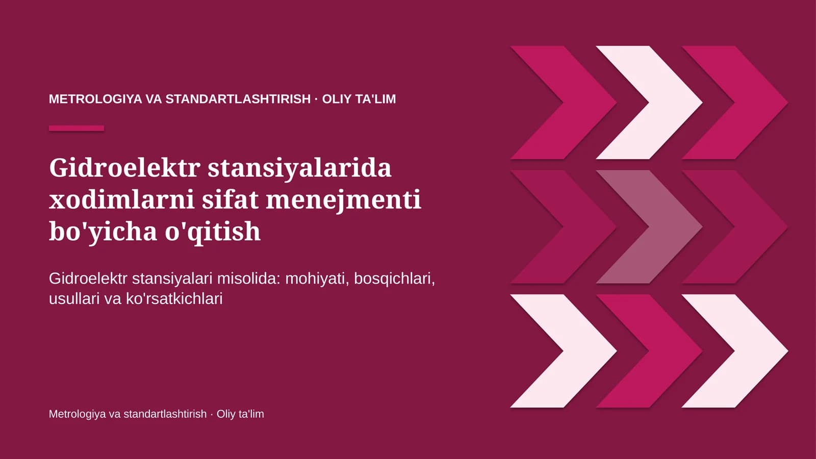 gidroelektr stansiyalarida xodimlarni sifat menejmenti bo'yicha o'qitish 1874
