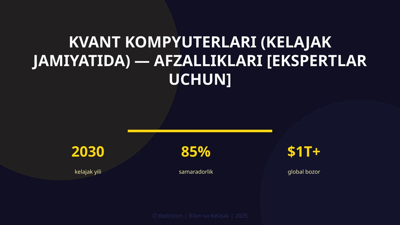 Kvant kompyuterlari (kelajak jamiyatida) — afzalliklari [ekspertlar uchun]
